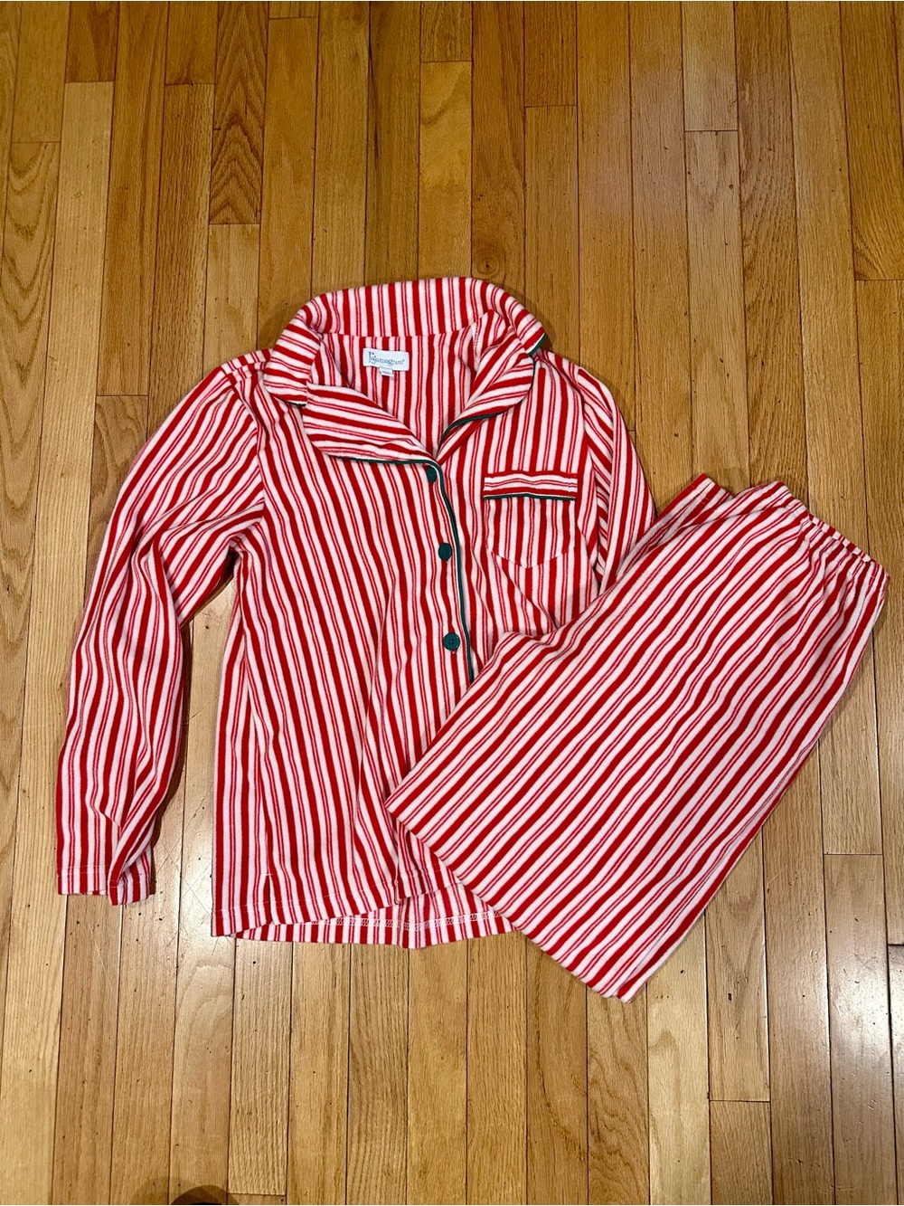 Pajamagram (set of 3) peppermint stripe Christmas pajamas  (WORN ONCE)